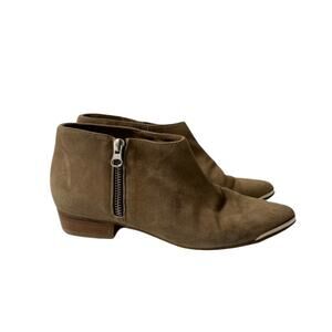 Aldo Size 8 Suede Leather Ankle Boot Made Spain Taupe Brown Booties Neutral Fall